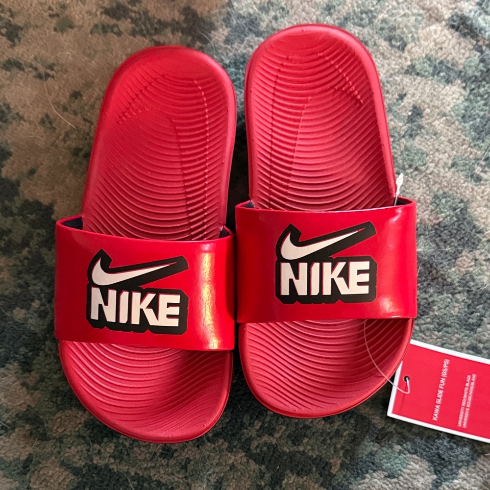 Nike Kids Bright Red Slide Sandals